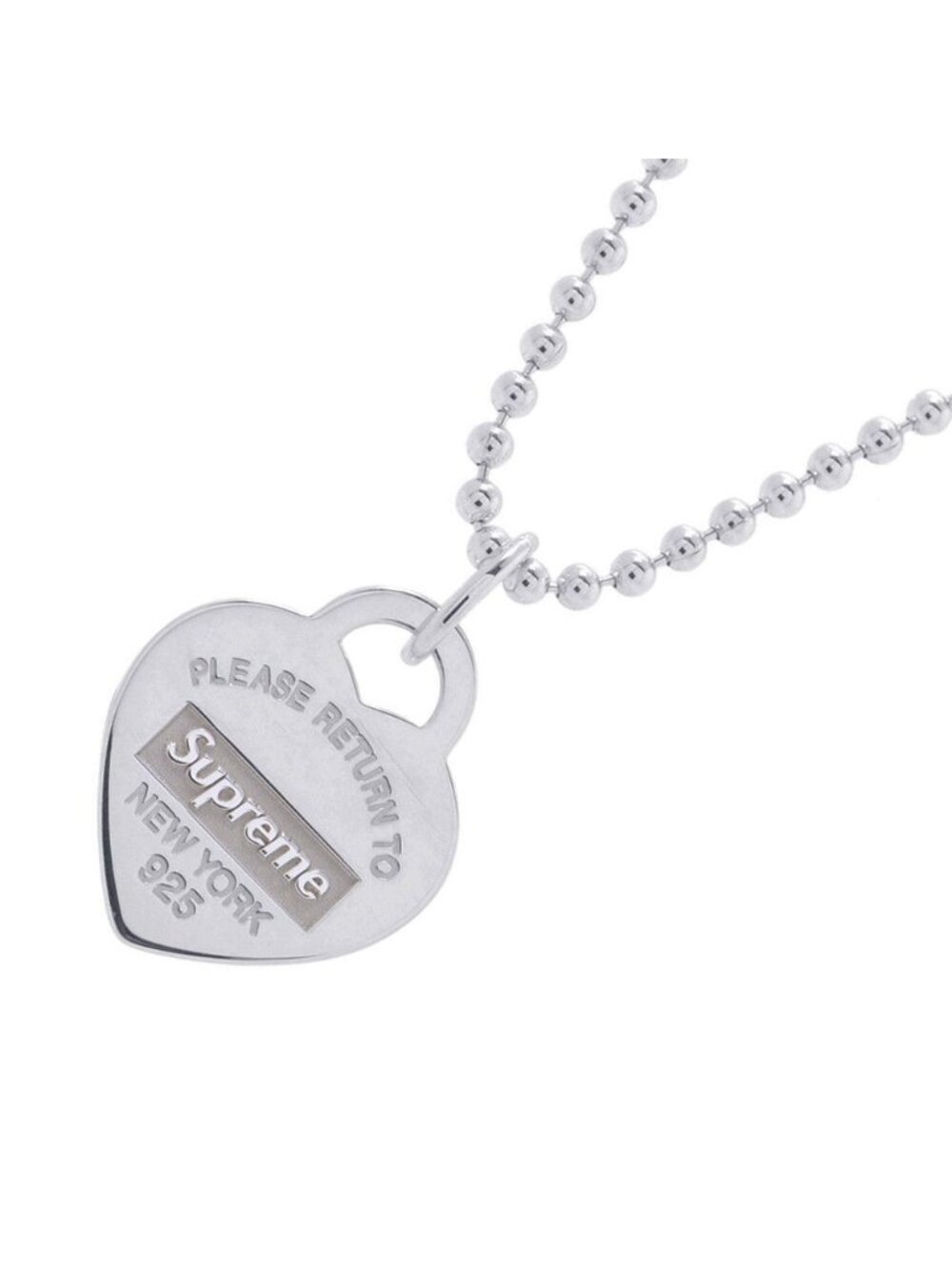 Tiffany & Co Necklace Return to Heart Tag Pendant Supreme Collaboration